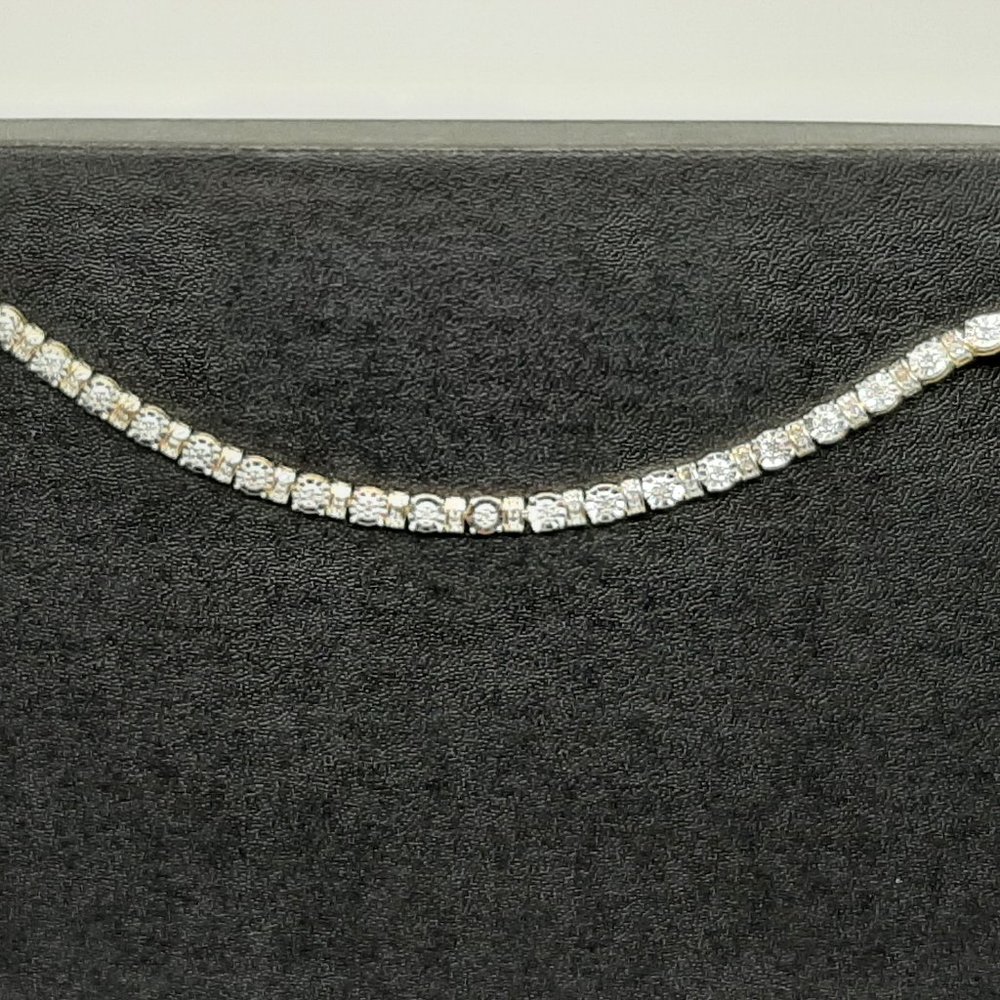 Ladies Diamond Sterling Silver Bracelet